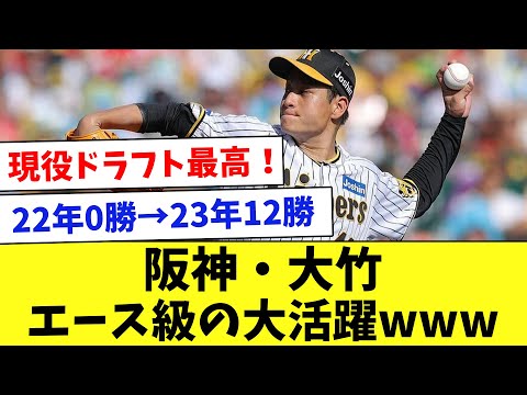 【朗報】現役ドラフト組の阪神・大竹！エース級の大活躍で優勝に貢献www