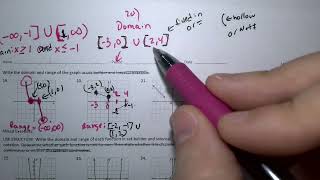 Domain and range with for noncontinuous graphs