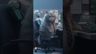 Grumpy Cat's exit interview, AI Took My Job...?! 🤖🐱 | Tech Satire Short#shorts#funny