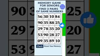 Memory Boost for Seniors: Match the Numbers Fast!