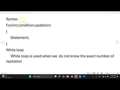 \\ Loops in c (syntax ,with example )