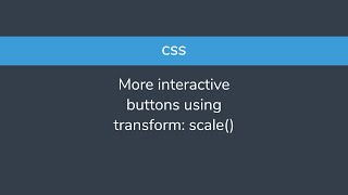 CSS - More interactive buttons using transform: scale()