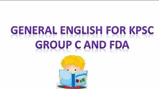 General English for KPSC Group C-subject code 96