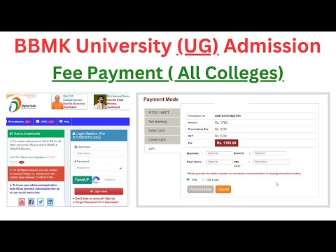 Admission Fee Pay 2023 | How to Pay UG Admission Fee in Chancellor Portal #jharkhand #university