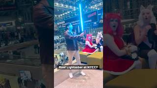 My latest retractable lightsaber at New York Comic Con! #lightsaber #starwars #engineering