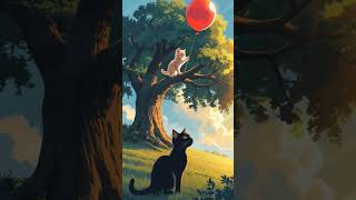 Kitten saves his balloon 🥰 #animal #cat #aianimalstories #cutecat #babycat #aianimal