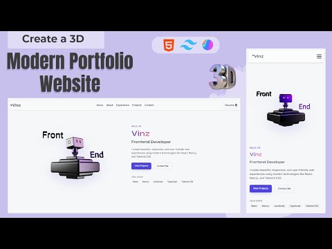 3D Portfolio Website 🌐🔥 | HTML CSS JS + Tailwind + Spline.js | Stunning Design You Must See!