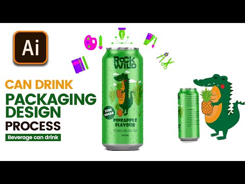 packaging design tutorial for a can drink in adobe illustrator