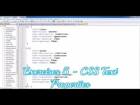 Exercises 5 - CSS Text Properties || CSS Text Effects