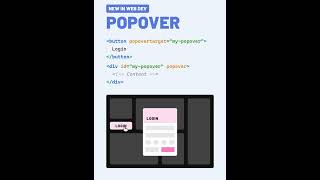 NEW HTML Feature 🤯 Popovers Without JavaScript! #shorts
