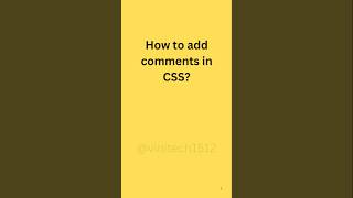 css interview question: how to add comments in CSS? #shorts #short #viralshorts #css #html #coding