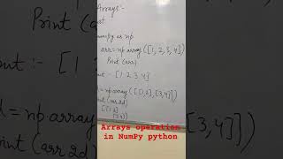 Learn arrays operation in numpy #trending #motivation #artificialintelligence #viral #python