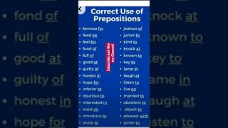 "Mastering the Correct Use of Prepositions in Seconds!" #english #quicklearning