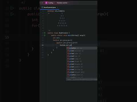 Java Program to Create a Pyramid of Numbers