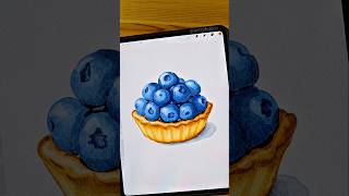 Blueberry Tart 🫐 #procreate #shorts #art #watercolor
