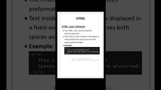 HTML Preformatted Text | SP Tiger #shorts #html