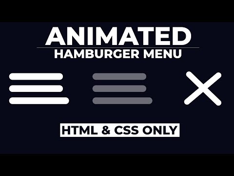 Animated Hamburger Menu Button With HTML & CSS | Hamburger Menu Transition Effect