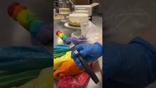 Rustic rainbow! #cake #cakedecorating #stpatricksday #rustic #cakedecorating #cakevideo #caketok