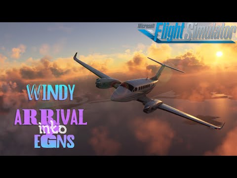 Black Square Analog King Air Windy Twilight Arrival into the Isle of Man [MSFS]