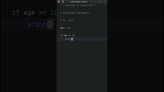 15. Conditional statements in python | part - 1 | If-Else #codehub #shorts