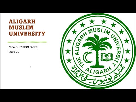 AMU MCA Entrance Exam Question Paper 2019-20