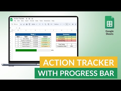 Action Tracker with Progress Bar - Google Sheets