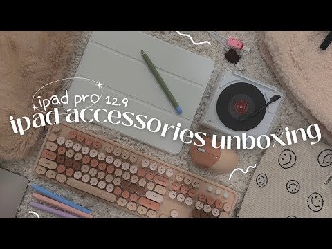 unboxing ipad accessories/haul ☁️🧸 | aesthetic unboxing, keyboard, speaker + more