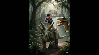 Through AI - My son riding on Dianosore #AIPromptTips #aiprompt #aigeneratedimages #aigenerated