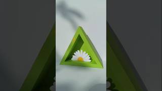DIY Triangle Frame with Daisy 🌼✨ | Handmade Decor #shorts #diydecor