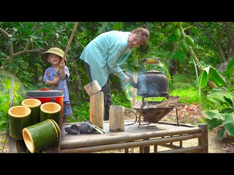How to make beautiful handmade drinking cups from bamboo to welcome mother and child - Tiểu Ca