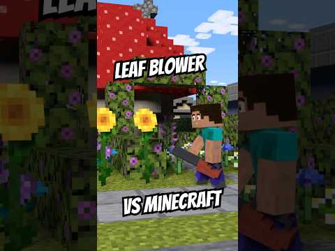 Leaf Blower vs Minecraft Blocks: Unexpected Reactions! #minecraftanimation #minecraft