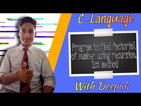 Write a program to find factorial of a number using recursion?1st method..