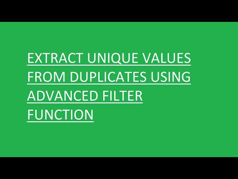 Extract Unique values using advanced filter function