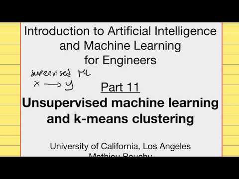 Lecture 11: K-means clustering (unsupervised learning) – Machine Learning for Engineers