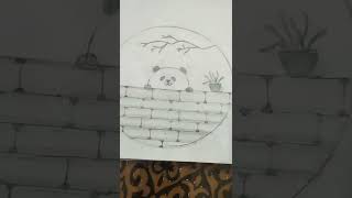 Circle image cute panda🐼 | Made by 13 years old boy | #drawing #short #cute #panda #subscribe