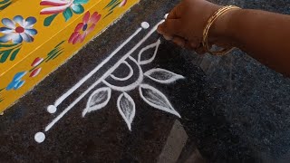 Beautiful border rangoli designs | Friday rangoli | Border muggulu | Simple muggulu | Daily rangoli