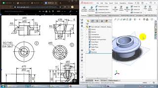 Modelling Screw Jack parts in Solidworks | Cup & Nut