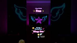 4K Neon Glowing STAR ⭐️ & WINGS 🪽 | 1 Hour 5O Min of Loop Cool Background | World of Grafita