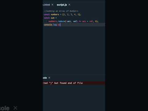 JavaScript's reduce! 🎩#shorts #short #javascript