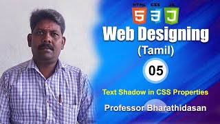 Text Shadow CSS Properties Web Designing Professor Bharathidasan