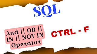 And || OR || IN || NOT IN Operator in SQL ||SQL Tutorial for Beginners in Tamil || SQL in தமிழ்