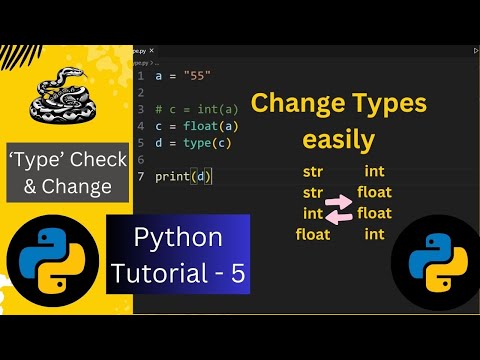 Type Change | Python Tutorial - 5 (Python Full Course) #python #type