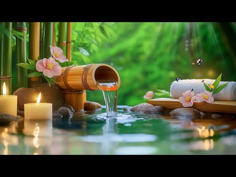 Peaceful Bamboo Forest Ambience – Flowing Water and Piano for Deep Sleep and Meditation Moments