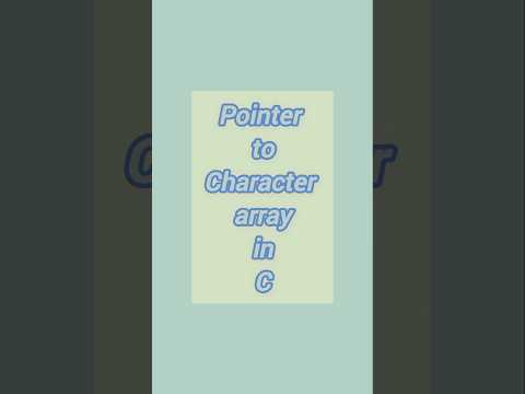 Pointer to char array. (With pointer and address subscripts, code in C) #c #shorts #short