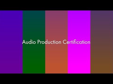 Audio Production Certification