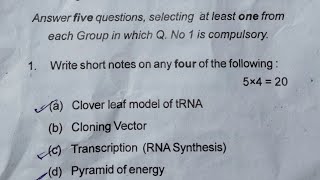 Botany honours previous year question paper 2020//part 3//LNMU
