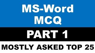 ||Ms word Mcq-Quiz-Part 1 || For all Competitive Exams SDA FDA KAS IAS #computerknowledge #shorts