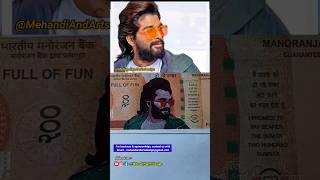 Allu Arjun Sketch on ₹200 Note | Mehandi And Arts Design #MehandiAndArtsDesign #shorts