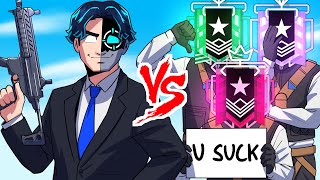 SPOIT 1V3 VS EVERY RANK IN SIEGE X (IMPOSSIBLE)