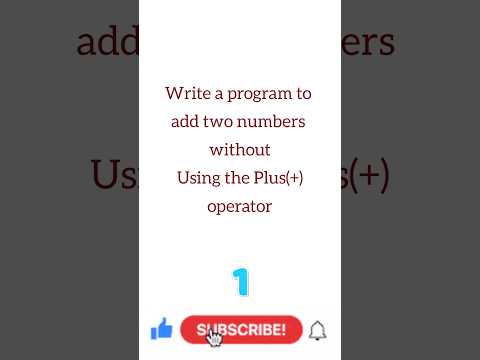Add two numbers without using the plus operator in java #javaprogramming #javacoding